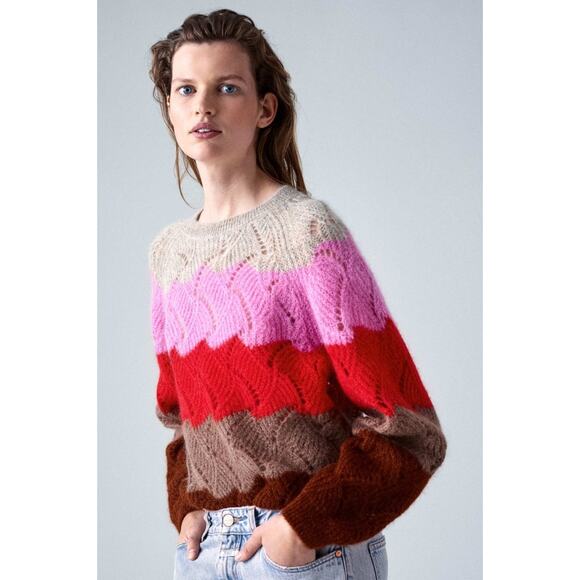 CLOSED Ethical Mohair Alpaca Blend Stripe Sweater Jumper Farfetch M NWT $395 - Picture 1 of 13